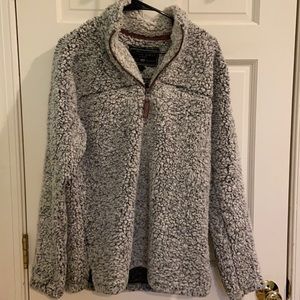 Faux Shearling Pullover Half Zip Jacket